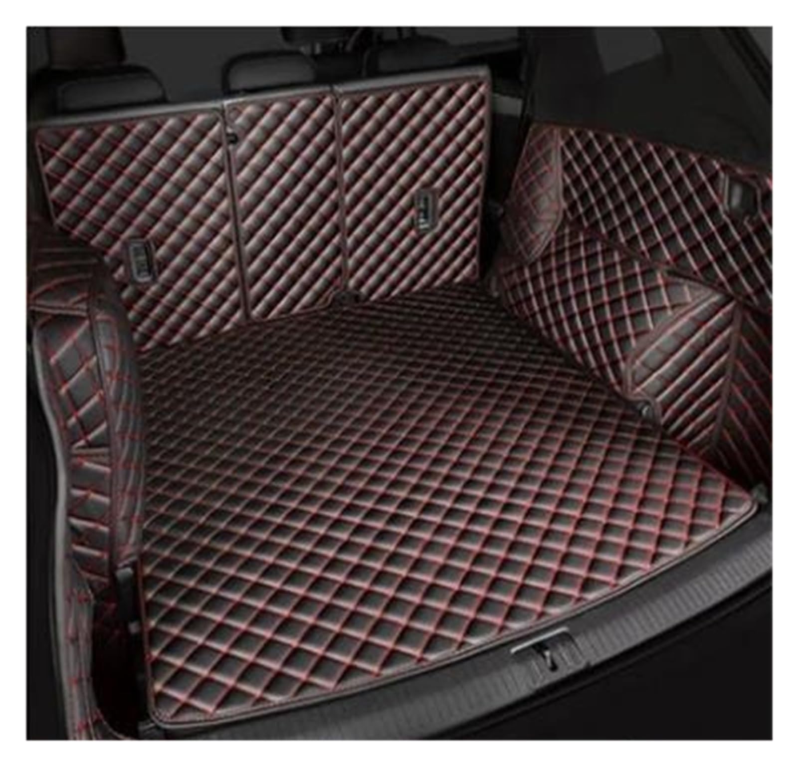 Kofferraumschutz Seitenschutz Für Haval Für F7 2019 2020 2021 Hinten Stamm Boden Mat Tray Teppich Schlamm Leder Auto Stamm Matten Auto Hinten Boot Liner Kofferraumabdeckung(Black red6) von LinQianBhD