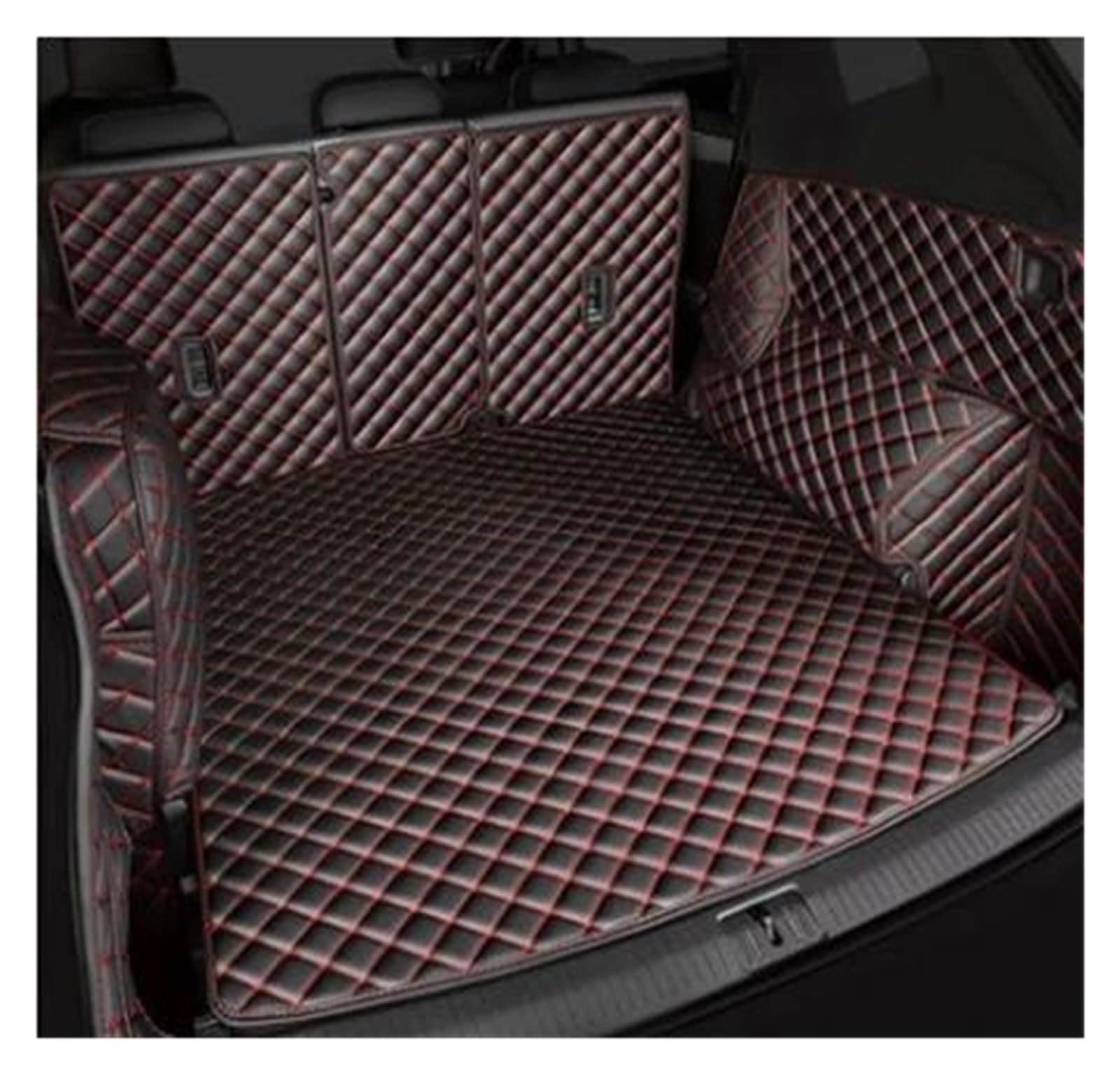 Kofferraumschutz Seitenschutz Für Volvo Für XC60 2015 2014 2013 2012 2011 2010 2009 Auto Stamm Matten Teppiche Fracht Boot Liner Teppiche Auto Fracht Hinten Stamm Matte Kofferraumabdeckung(Black red6) von LinQianBhD