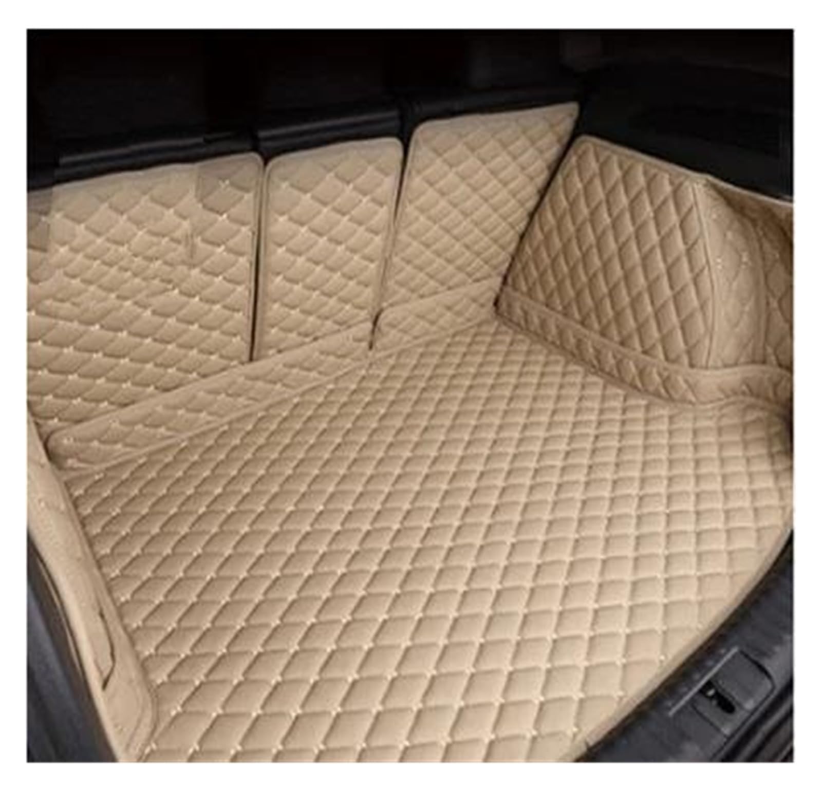 Kofferraumschutz Seitenschutz Für Volvo Für XC60 2015 2016 2017 2018 2019 2020 Cargo-Liner Innen Boot Leder Kofferraum Matte Auto-Styling Kofferraumabdeckung(Beige 3) von LinQianBhD