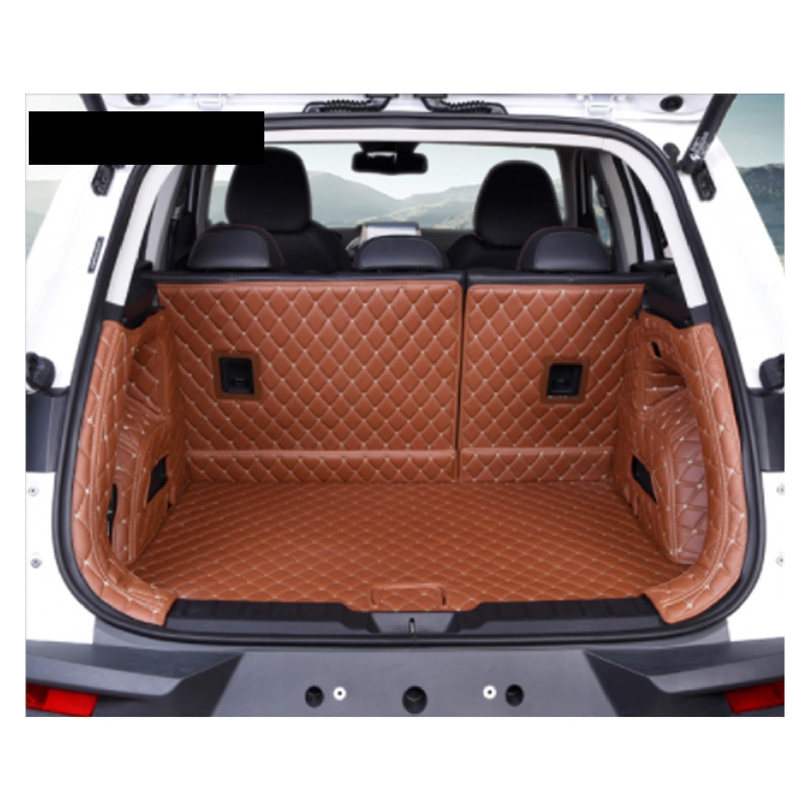 Kofferraumwanne Auto-Kofferraum-Matten Cargo-Liner Zubehör Innen Boot Für Borgward Für BX5 2017 2018 2019 2020 2021 SUV Kofferraummatten(Brown) von LinQianBhD