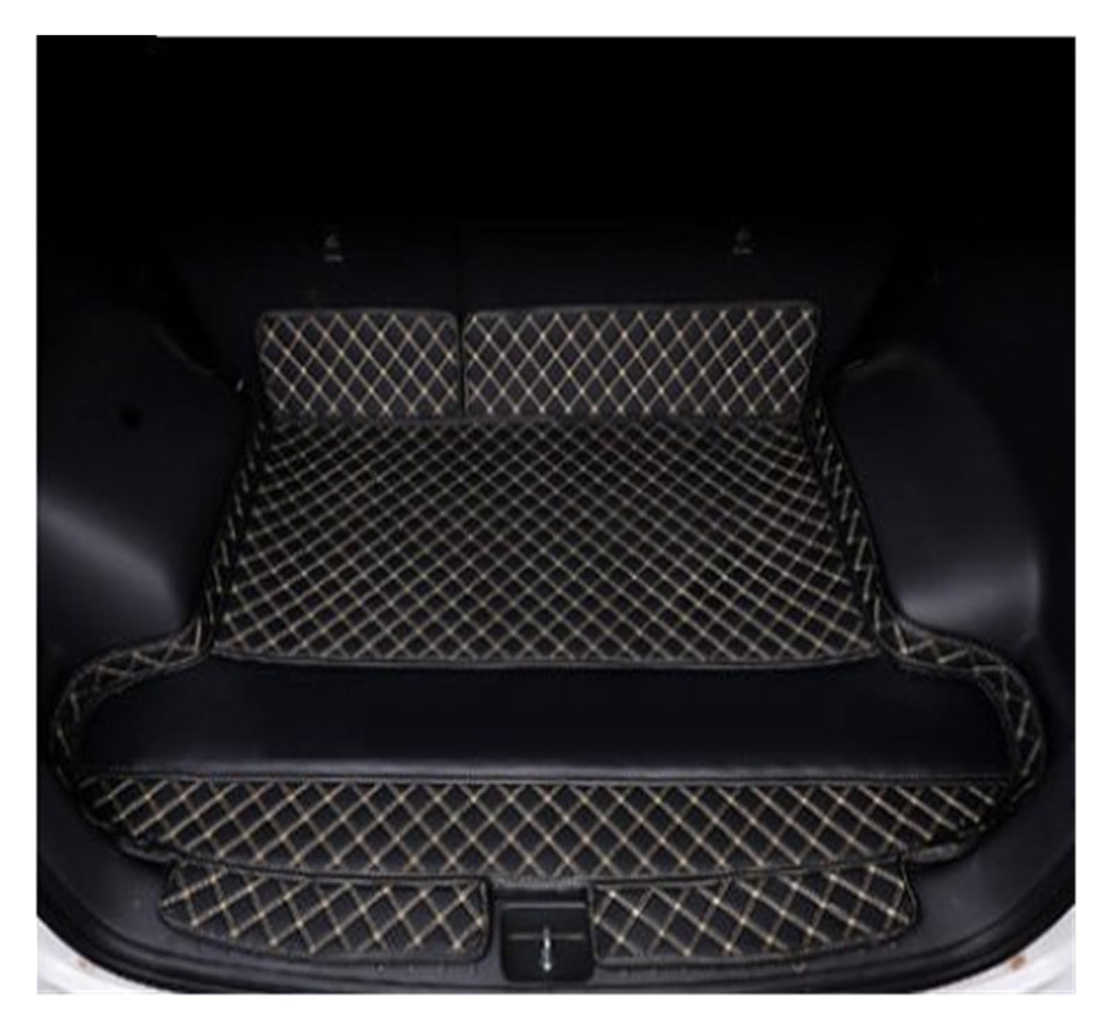 Kofferraumwanne Auto-Kofferraummatten Anti-Schmutz-Pads Gepäck Kofferraum Teppiche Für Hyundai Für Tucson 2018 2019 Kofferraummatten(A Black beige) von LinQianBhD