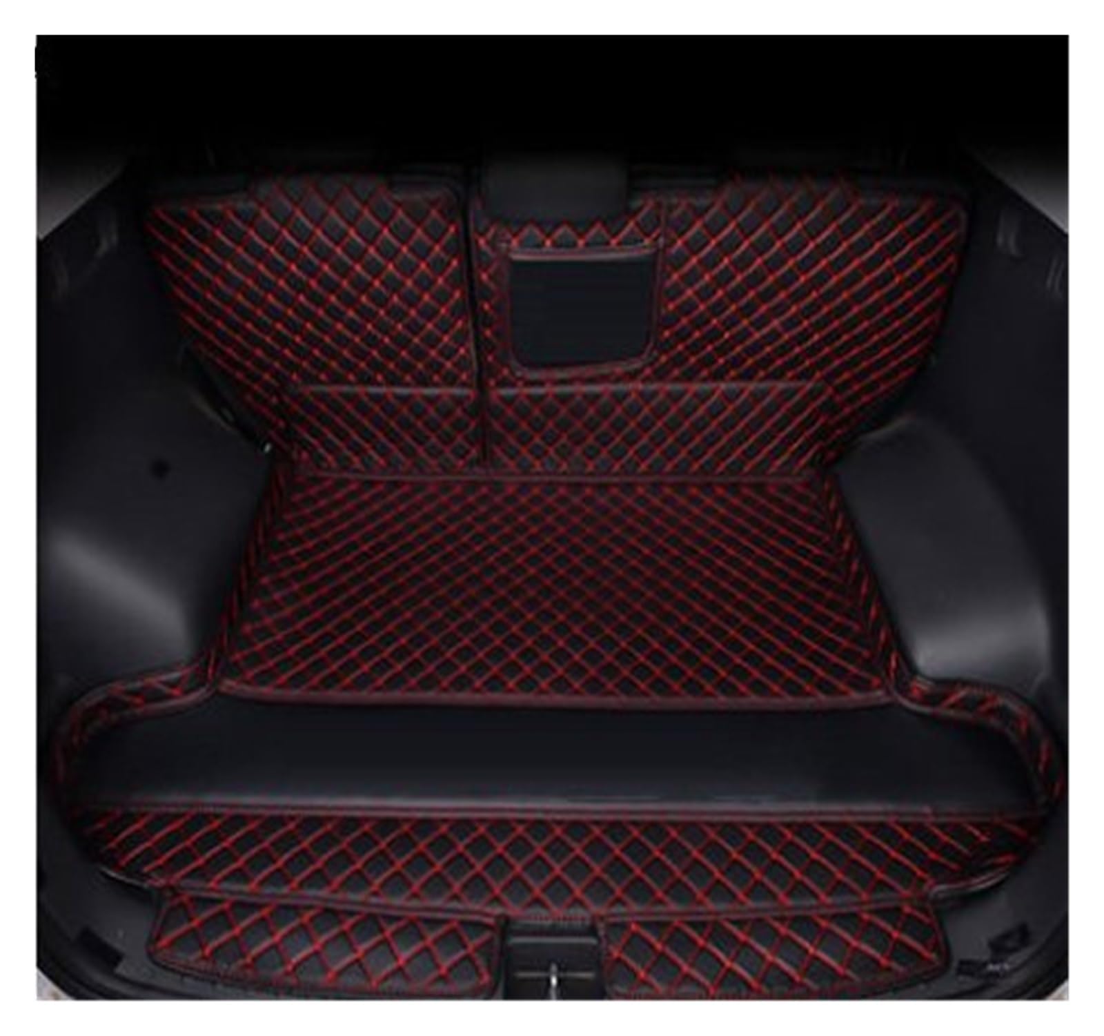 Kofferraumwanne Auto-Kofferraummatten Anti-Schmutz-Pads Gepäck Kofferraum Teppiche Für Hyundai Für Tucson 2018 2019 Kofferraummatten(B Black red) von LinQianBhD