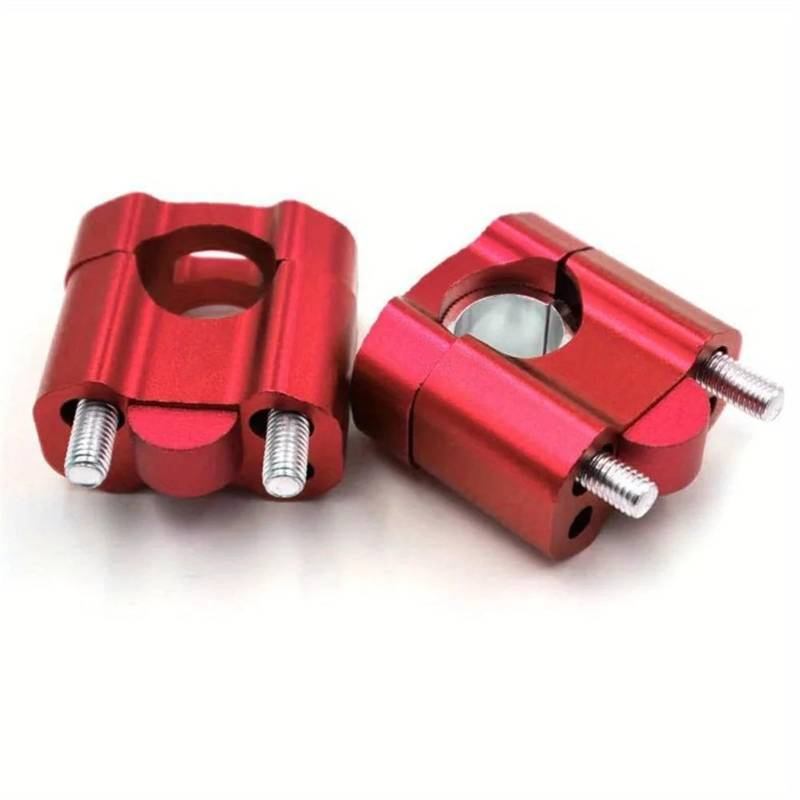 Lenkererhöhung CNC Motorrad Universal Lenker Griff Fat Bar Steigleitungen Clamp Adapter 22mm 28mm Für Pit Dirt Bike Racing Zubehör ATV Motorrad Lenker Riser(Red) von LinQianBhD