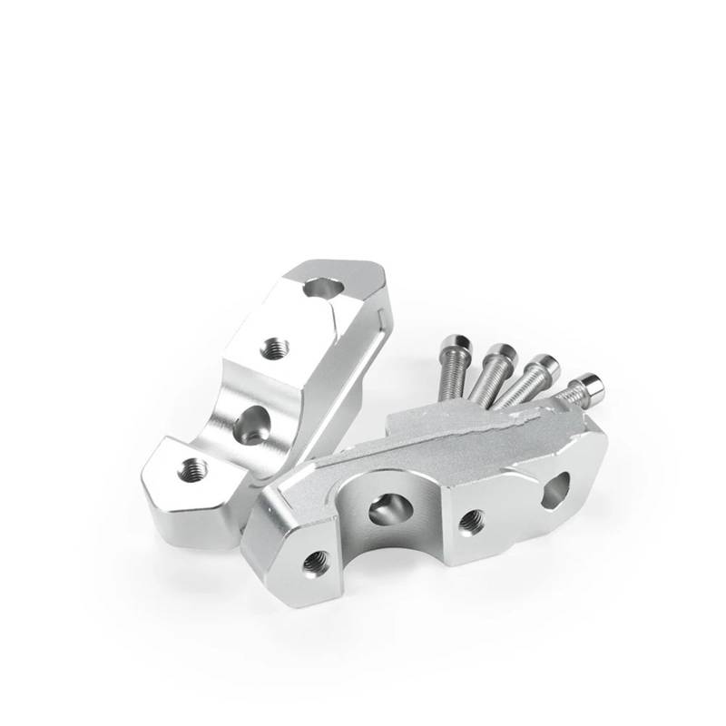 Lenkererhöhung Für R1300GS 2024- Lenkerhöhenerhöhung Motorradzubehör Griffstange CNC-Aluminium-Hebehalterung Motorrad Lenker Riser(Silver) von LinQianBhD