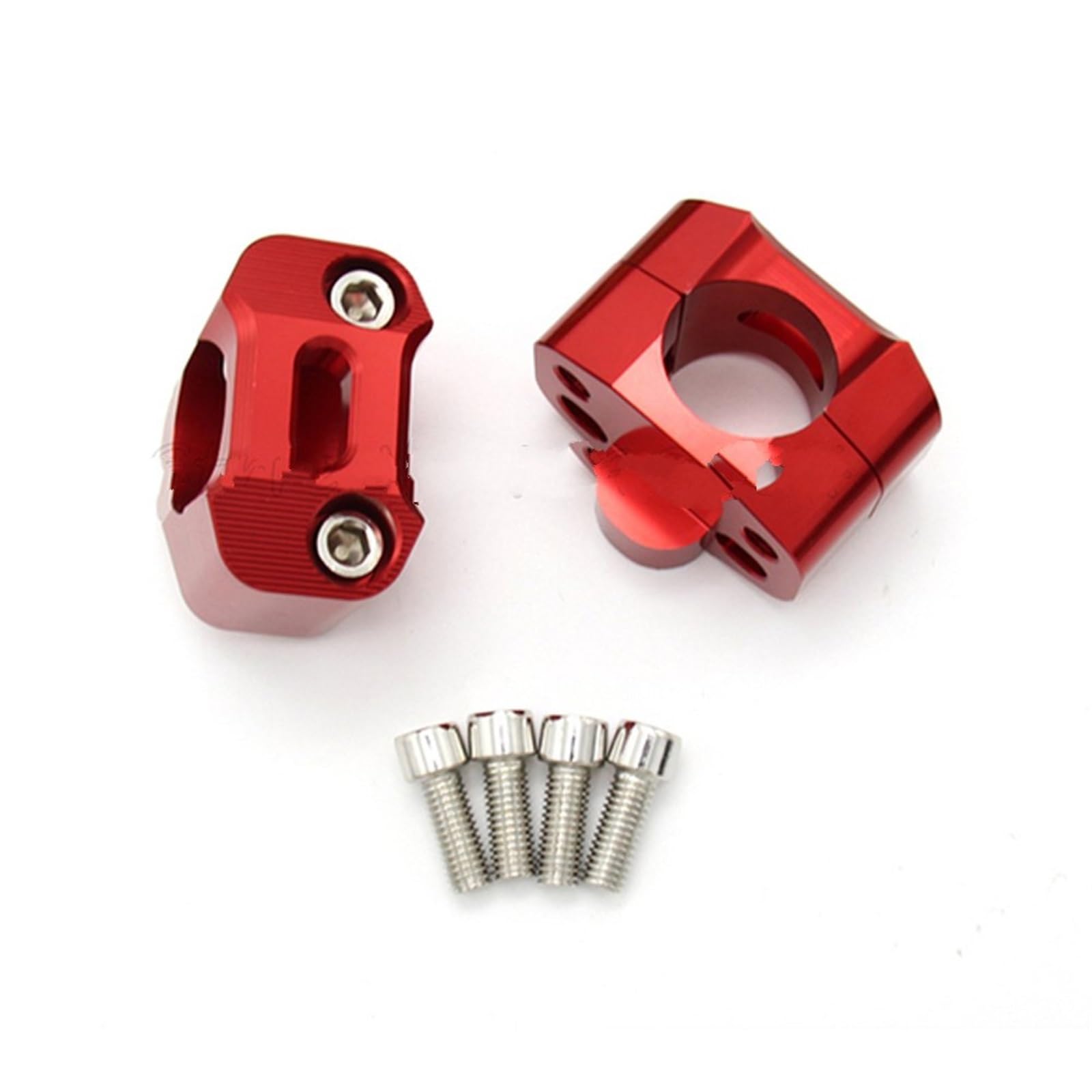 Lenkererhöhung Paar 1 1/8 Zoll CNC-Aluminium-Motorrad-Lenkererhöhungen 28Mm Verstellbare Fat-Bar-Klemmen Universelles Motorradmodell Motorrad Lenker Riser(Red) von LinQianBhD