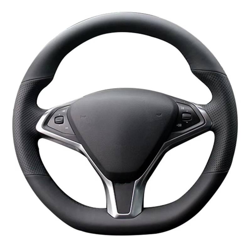 Lenkradhülle Auto Lenkrad Abdeckung Hand Nähen Nicht-Slip Auto Zubehör Für Tesla Für Modell Für S 2009-2018 Für Tesla Für Modell Für X 2012-2018 Lenkradhülle Auto(Gray Thread) von LinQianBhD