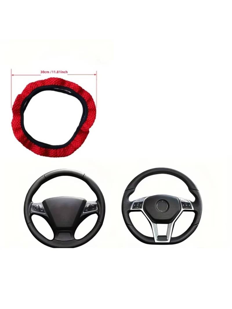 Lenkradhülle Massage-Mesh-Tuch Atmungsaktiv Für Auto Ohne Innenring Lenkradabdeckung Handbremsabdeckung, Griffabdeckung 36.8–38.1 cm (14.5–15 Zoll) Lenkradhülle Auto(Black) von LinQianBhD