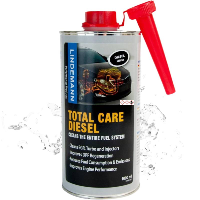 Lindemann - Total Care Diesel Reiniger 1000 ML - All-in-1 Dieselsystemreiniger - AGR Reiniger Diesel + DPF Reiniger + Partikelfilter Reiniger - Spart Kraftstoff - Diesel Additiv von Lindemann