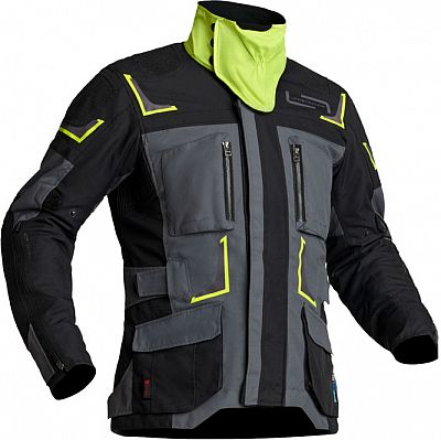 Lindstrands Myrvik, Textiljacke wasserdicht - Grau/Schwarz/Neon-Gelb - 48 von Lindstrands