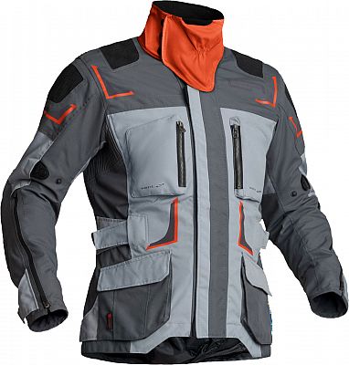 Lindstrands Myrvik, Textiljacke wasserdicht - Grau/Schwarz/Orange - 54 von Lindstrands