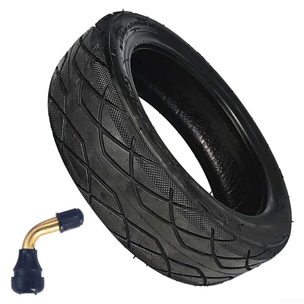 Scooter Tubeless Reifen, 10 Zoll 10X2.50-6.5 Tubeless Reifen für Max G30 60/70-6.5 für Elektroroller-Zubehör (Reifen+gebogene Düse) von Lioaeust