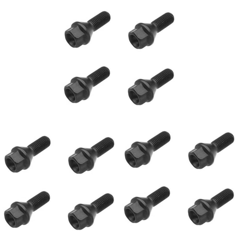 Lioggyet 12Pcs Schwarz Wheel Bolt Radmutter für E30 E36 E46 E60 E90 36136781150 von Lioggyet