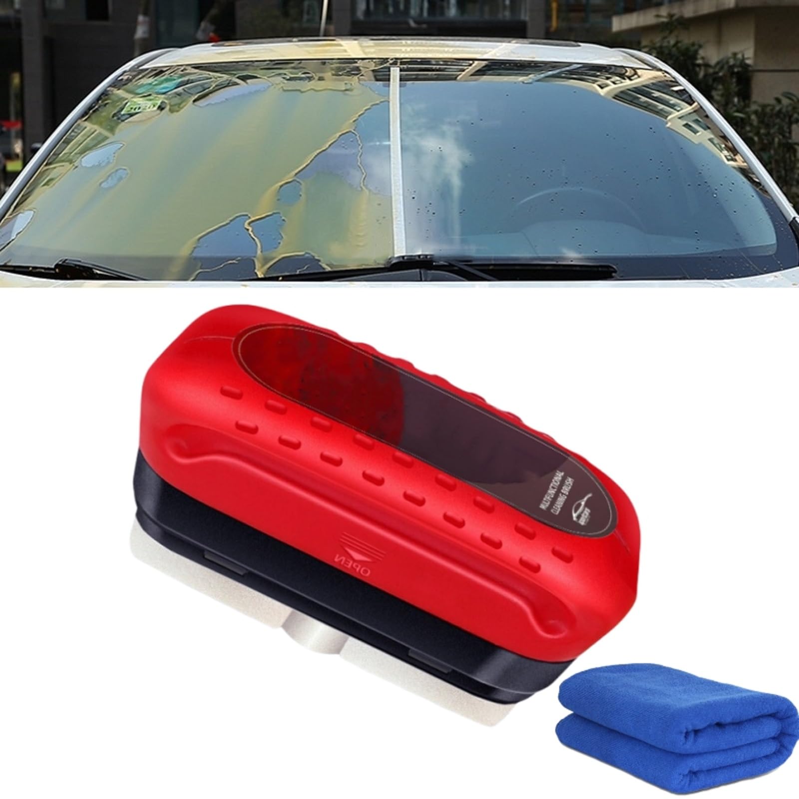 Louisx Glass Cleaning Board, Seedhubtok Glass Cleaning Board, Glass Coating for Windshield, Improves Clarity and Visibility for Enhancing The Visual Effects of Automotive Windshields (Red(1pc)) von Lioncool