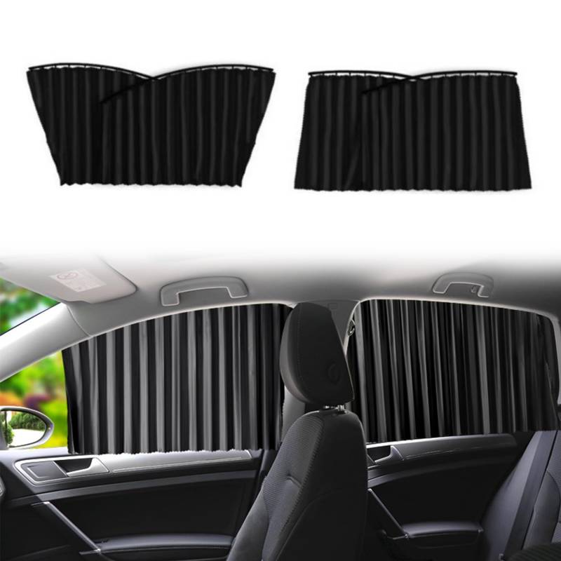 Magnetic Car Curtains for Windows, Universal Fit Magnetic Car Side Window Privacy Sunshade, Privacy Magnetic Black 4 Pcs Covers Blinds Curtains, Car Sun Shade for Window Baby (Black) von Lioncool