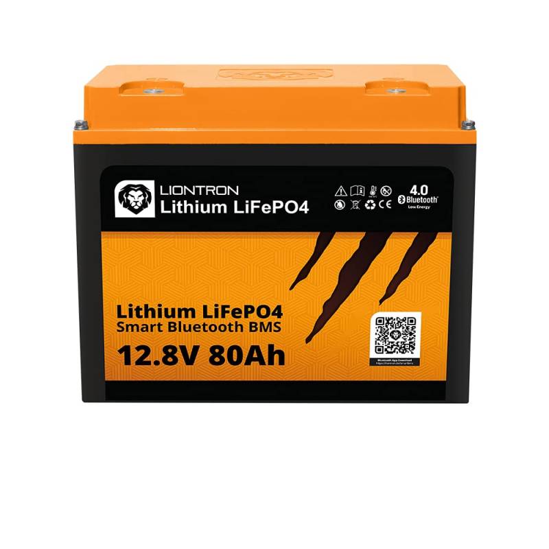 LIONTRON LiFePO4 Akku Smart BMS 12,8V, 80Ah - Vollwertiger Ersatz für 12 Volt Blei-Akkus von Liontron