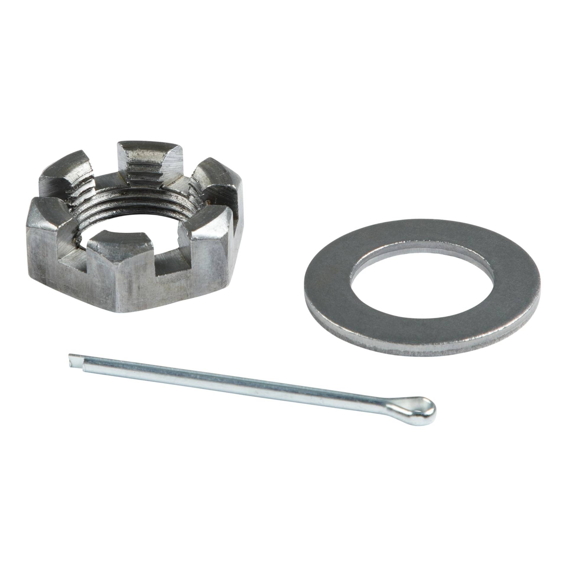 Lippert 2023134656 Rundspindel Mutter Retainer Kit für 1,6-3,6 kg Achsnaben mit 6 Schlitzen Schlossspindelmutter Runde Spindelscheibe 4,4 cm Splint von Lippert Components