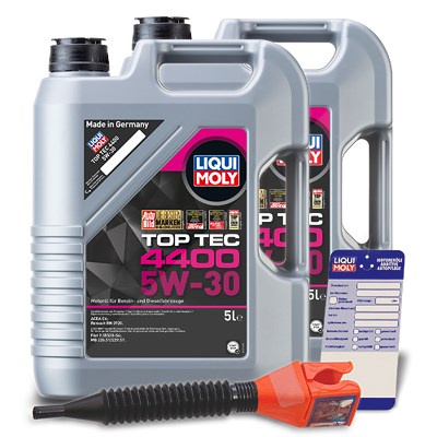 Liqui Moly 10 L Top Tec 4400 5W-30 + Ölwechsel-Anhänger + Einfülltrichter [Hersteller-Nr. 3751] von Liqui Moly