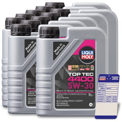 Liqui Moly 11x 1 L Top Tec 4400 5W-30 + Ölwechsel-Anhänger [Hersteller-Nr. 3750] von Liqui Moly