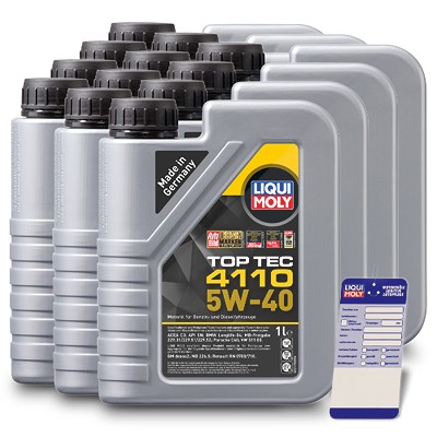 Liqui Moly 12x 1 L Top Tec 4110 5W-40 + Ölwechsel-Anhänger [Hersteller-Nr. 21478] von Liqui Moly