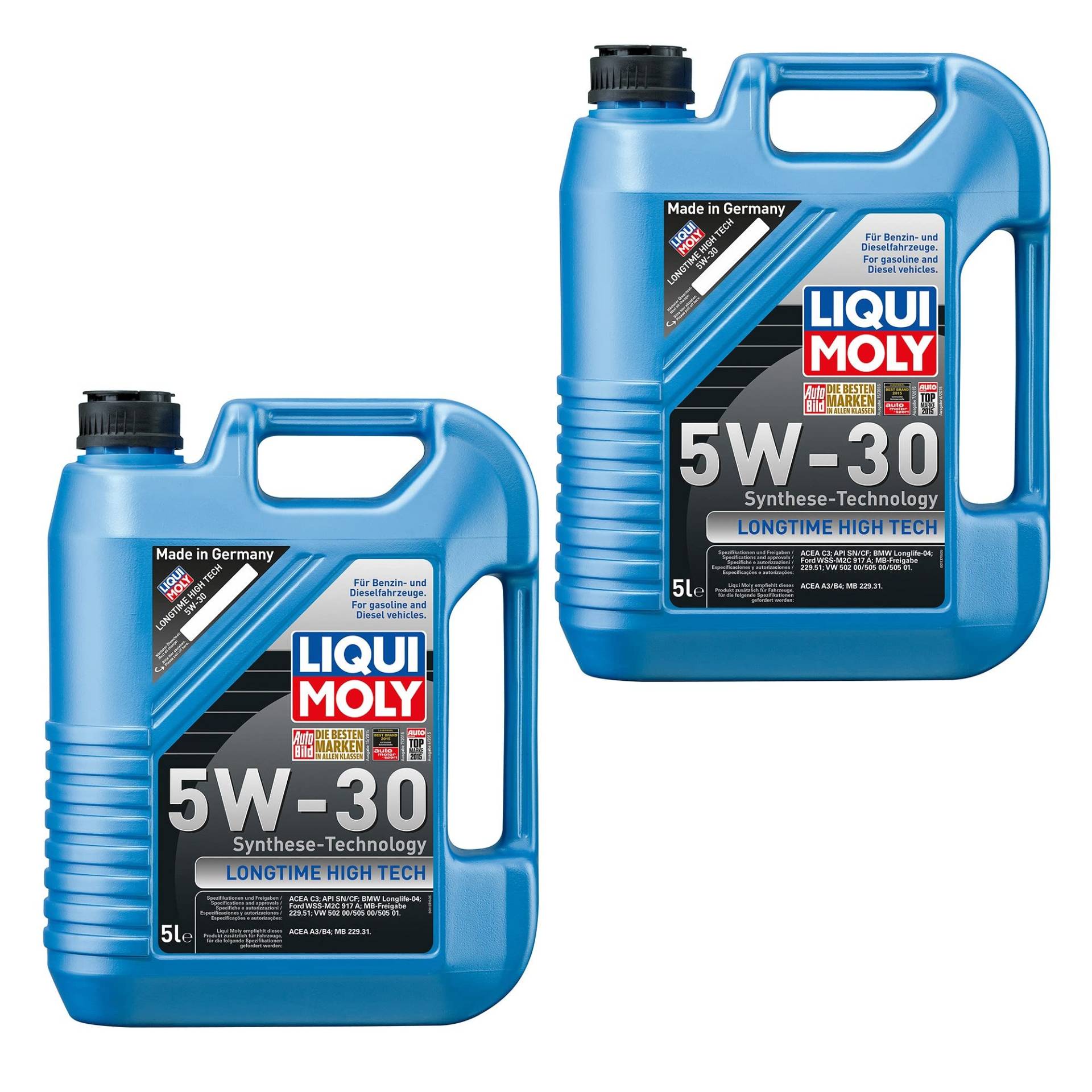 2x 5 L = 10 LITER LIQUI MOLY LONGTIME HIGH TECH 5W-30 MOTOR-ÖL MOTOREN-ÖL von Liqui Moly