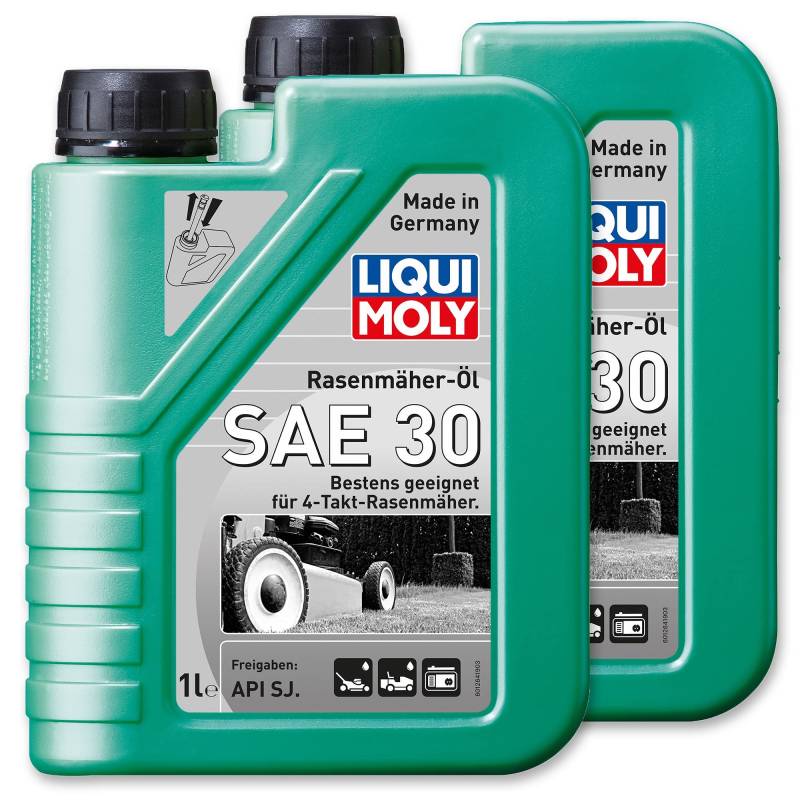 2x LIQUI MOLY 1264 Rasenmäher-Öl SAE 30 Motoröl API SG 1L von Liqui Moly