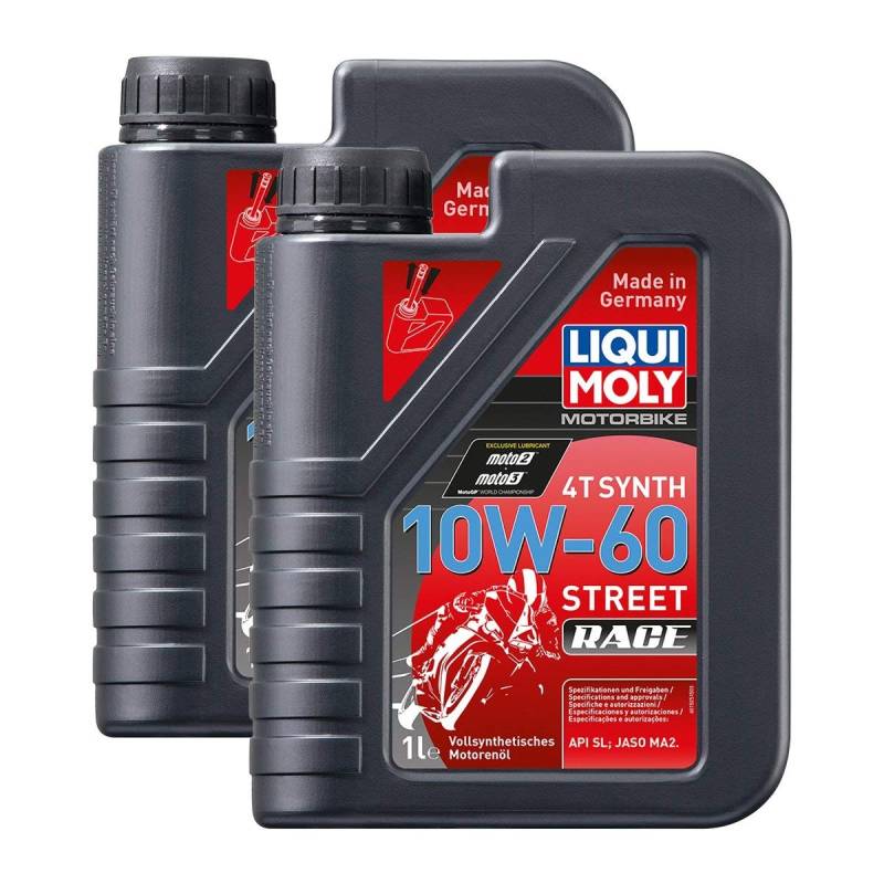 2x LIQUI MOLY 1525 Motorbike 4T Synth Street Race Motoröl 10W-60 1L von Liqui Moly