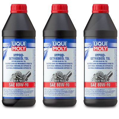 Liqui Moly 3x 1 L Hypoid-Getriebeöl (GL4/5) TDL SAE 80W-90 [Hersteller-Nr. 20645] von Liqui Moly