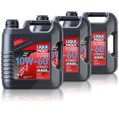 Liqui Moly 3x 4 L Motorbike 4T Synth 10W-60 Street Race Motoröl [Hersteller-Nr. 1687] von Liqui Moly