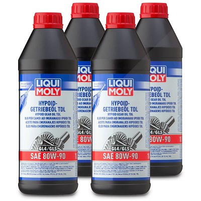 Liqui Moly 4x 1 L Hypoid-Getriebeöl (GL4/5) TDL SAE 80W-90 [Hersteller-Nr. 20645] von Liqui Moly