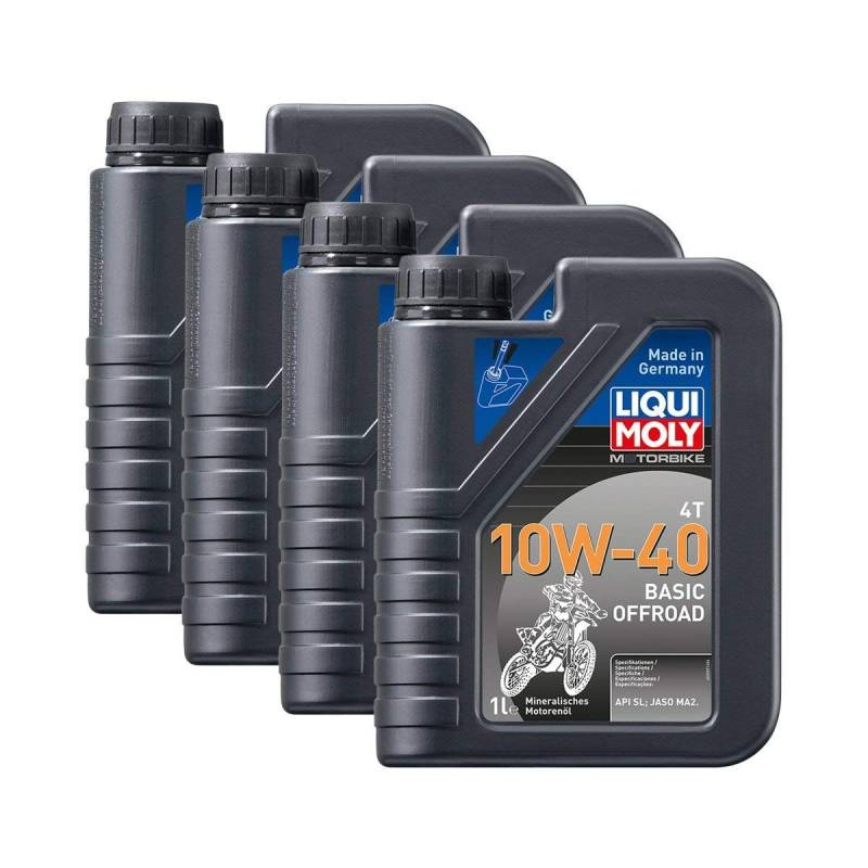 4x LIQUI MOLY 3059 Motorbike 4T Basic Offroad 10W-40 Motoröl 1L von LIQUI-MOLY