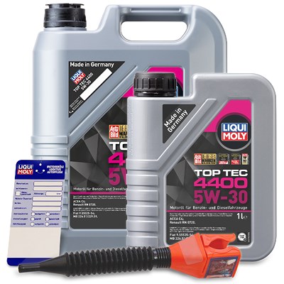 Liqui Moly 6 L Top Tec 4400 5W-30 + Ölwechsel-Anhänger + Einfülltrichter [Hersteller-Nr. 3751] von Liqui Moly