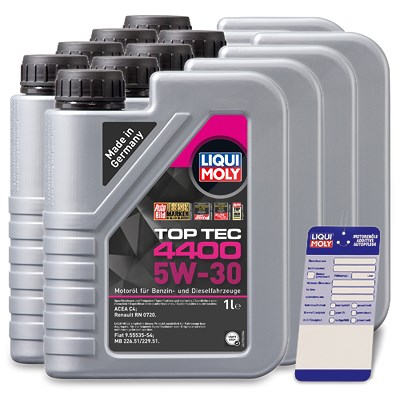 Liqui Moly 8x 1 L Top Tec 4400 5W-30 + Ölwechsel-Anhänger [Hersteller-Nr. 3750] von Liqui Moly