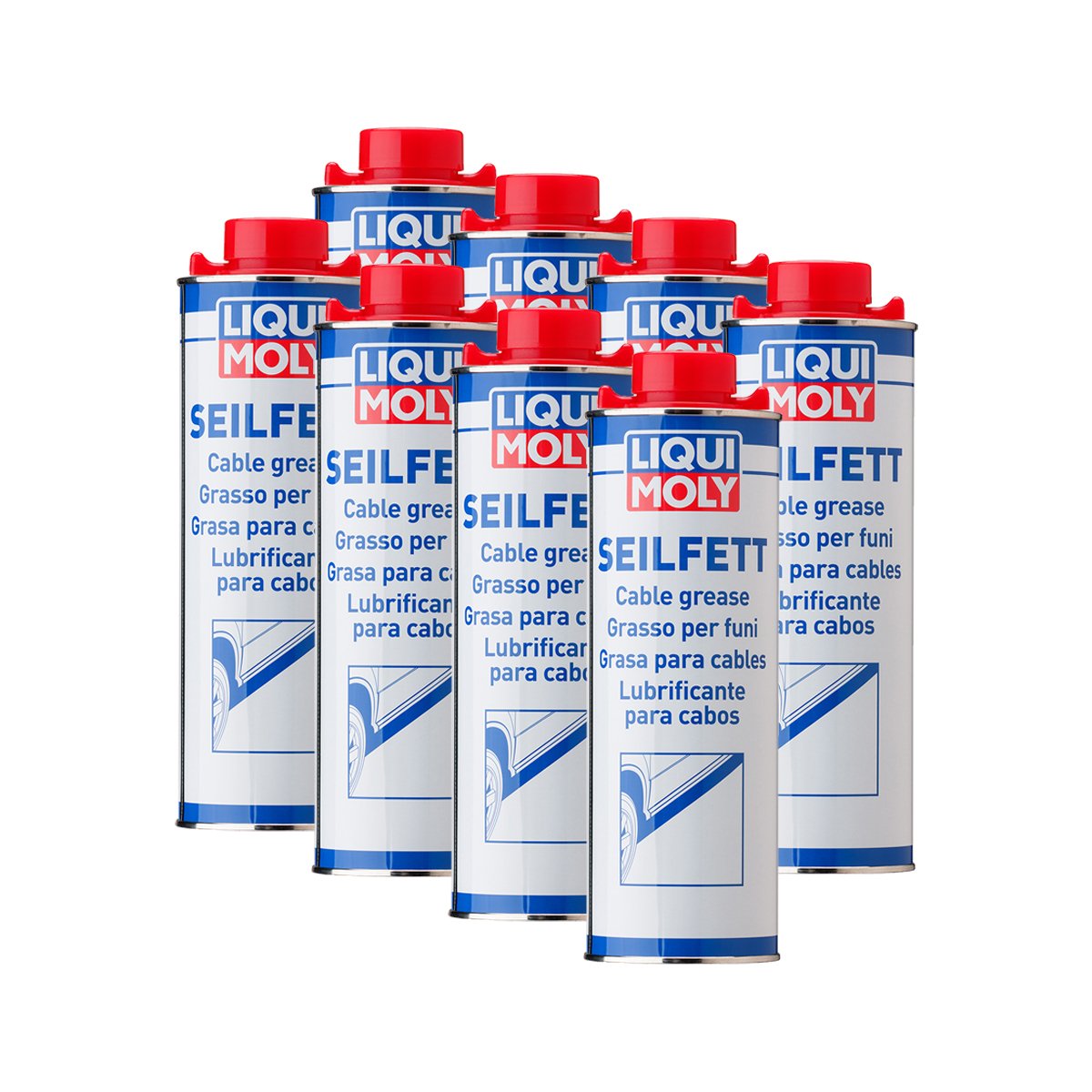 8x LIQUI MOLY 6173 Seilfett Schmiermittel Dose Blech 1L von Liqui Moly