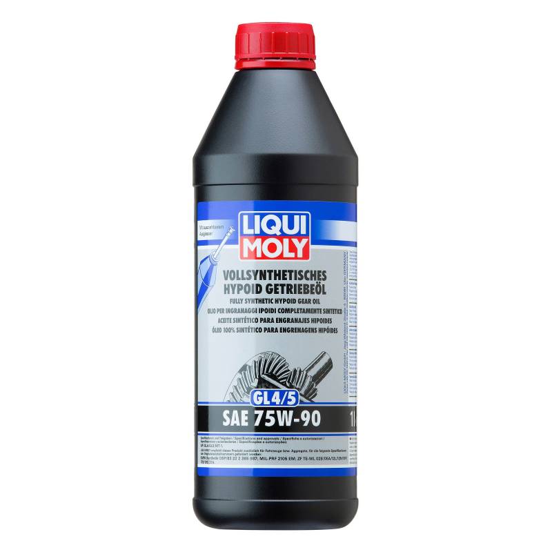 LIQUI MOLY Vollsynthetisches Hypoid Getriebeöl (GL4/5) 75W-90 | 1 L | Getriebeöl | Hydrauliköl | Art.-Nr.: 1024, farblos von Liqui Moly