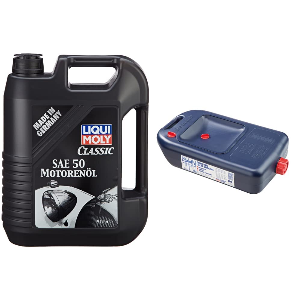 LIQUI MOLY 1131 Classic Motorenöl SAE 50 5 l & P000430 Moly Ölwechsel-Kanister 7055 Ölwechsel-Kanister von Liqui Moly