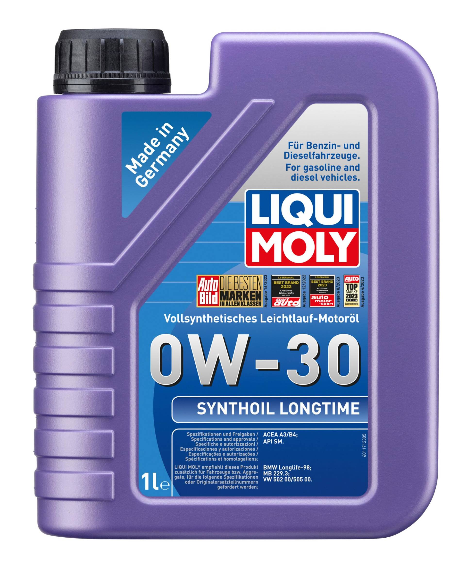 LIQUI MOLY Synthoil Longtime 0W-30 | 1 L | vollsynthetisches Motoröl | Art.-Nr.: 1171 von Liqui Moly