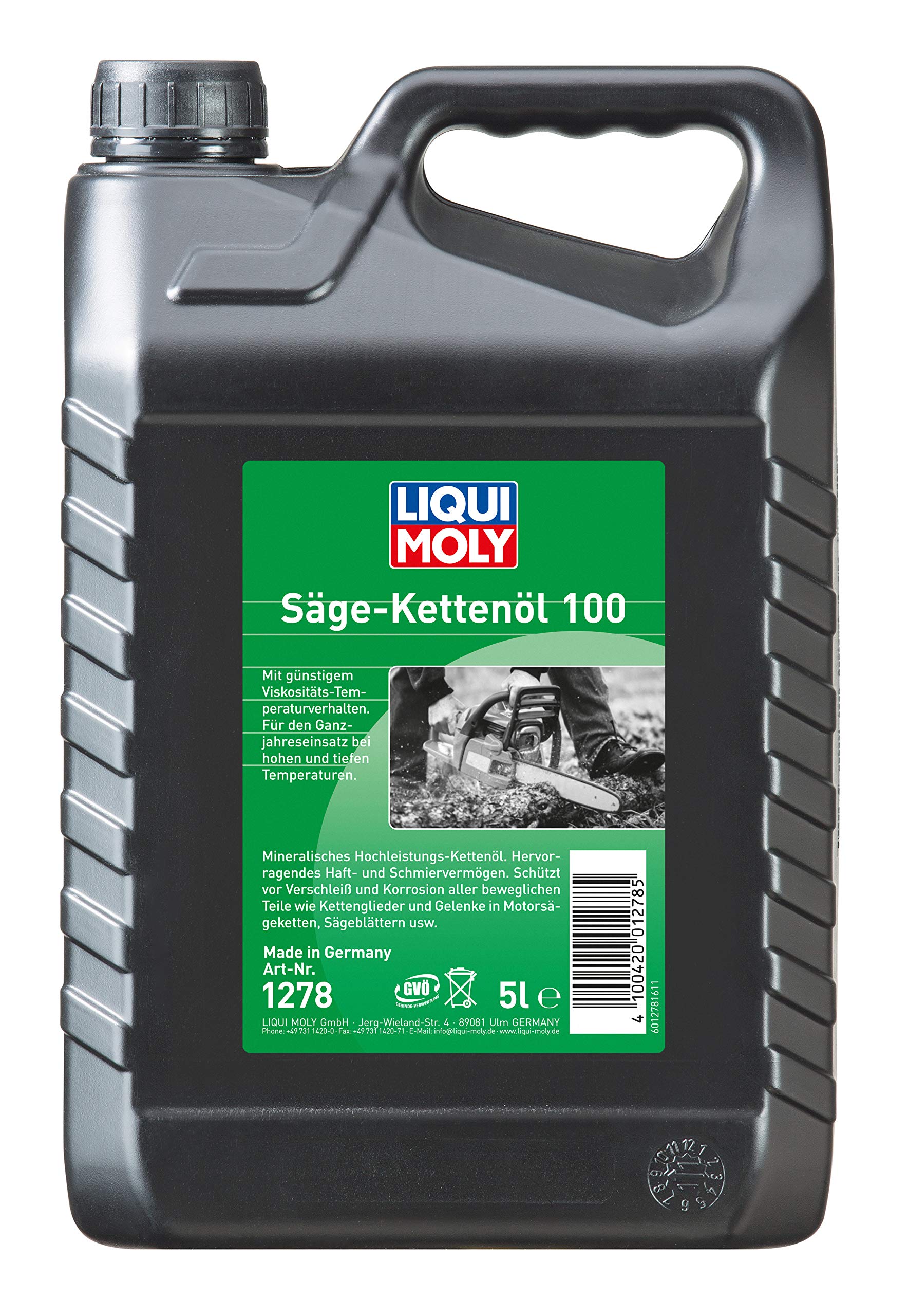 LIQUI MOLY Sägekettenöl 100 | 5 L | Gartengeräte-Öl | Art.-Nr.: 1278, farblos von Liqui Moly