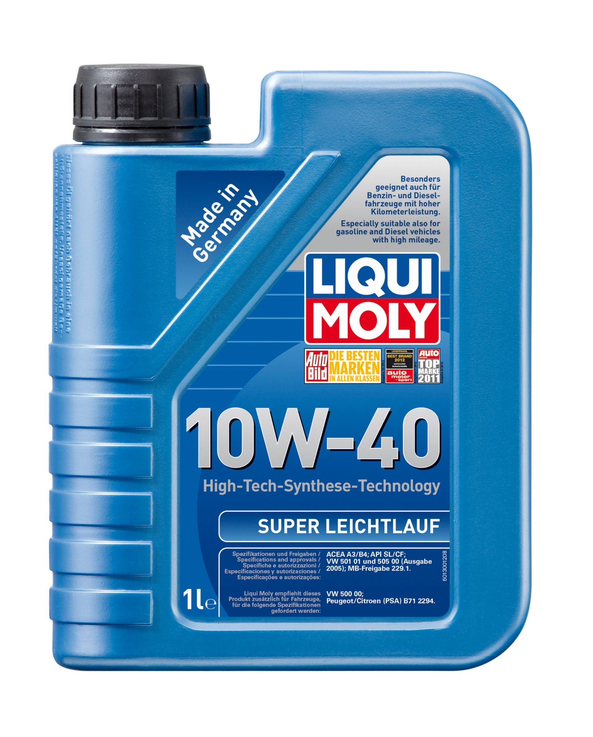 LIQUI MOLY Super Leichtlauf 10W-40 | 1 L | Synthesetechnologie Motoröl | Art.-Nr.: 1300, farblos von Liqui Moly