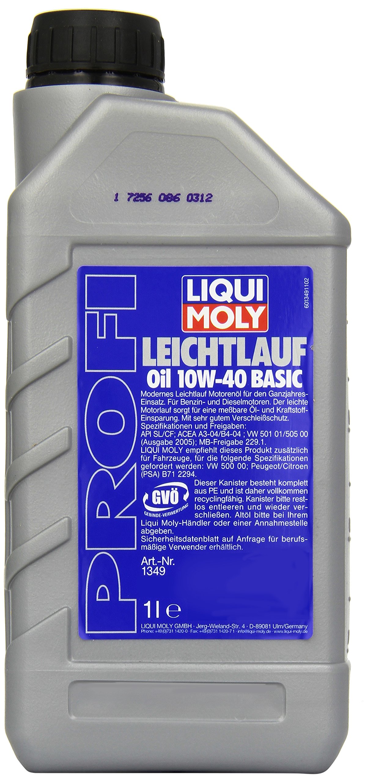 LIQUI MOLY Profi Leichtlauf 10W-40 Basic | 1 L | Synthesetechnologie Motoröl | Art.-Nr.: 1349, farblos von Liqui Moly