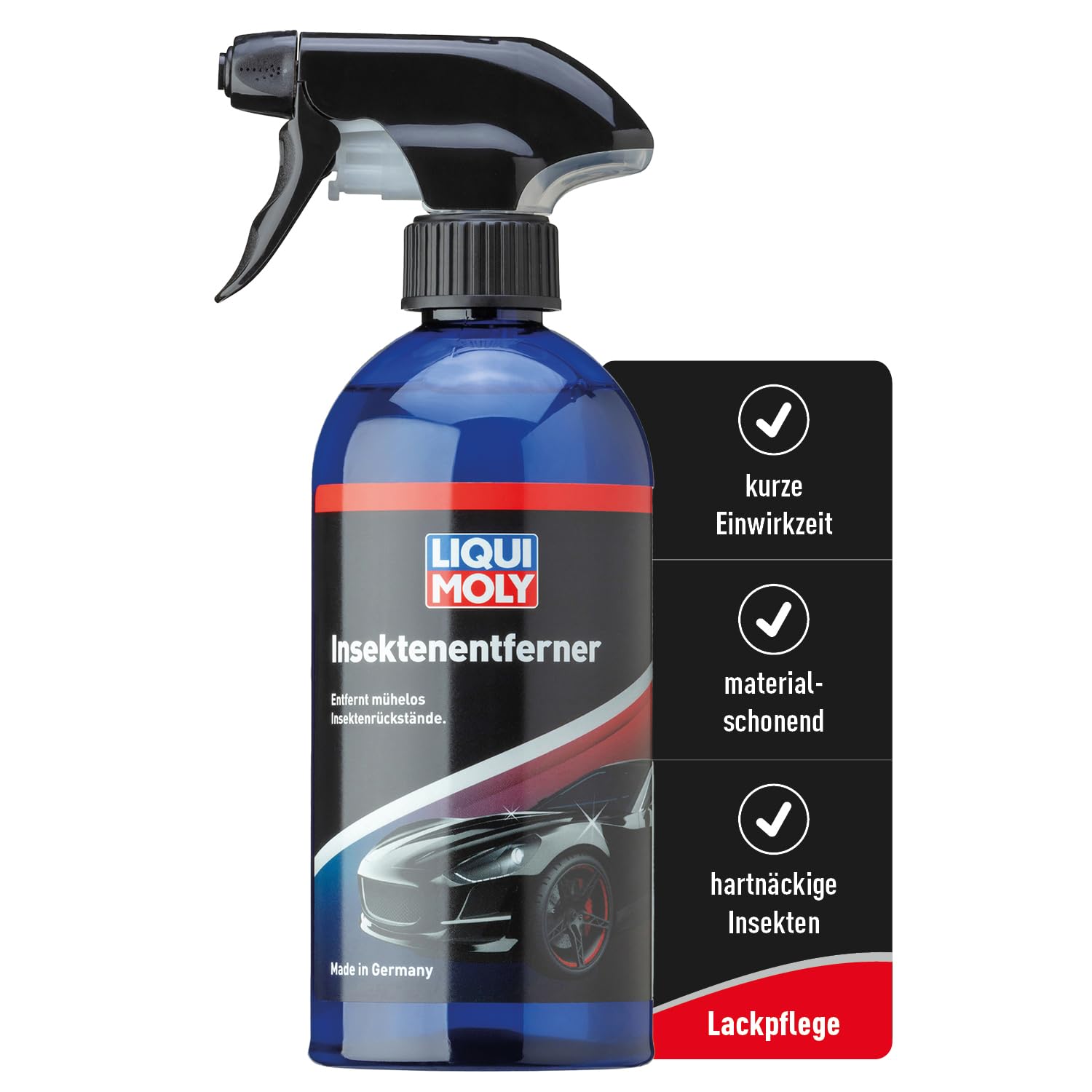 LIQUI MOLY Insektenentferner Auto, Art.-Nr. 1543 I 500 ml Insektenreiniger zur schonenden Beseitigung hartnäckiger Rückstände I Ideal zur Vorbehandlung vor Wagenwäschen I Hohe Materialverträglichkeit von Liqui Moly