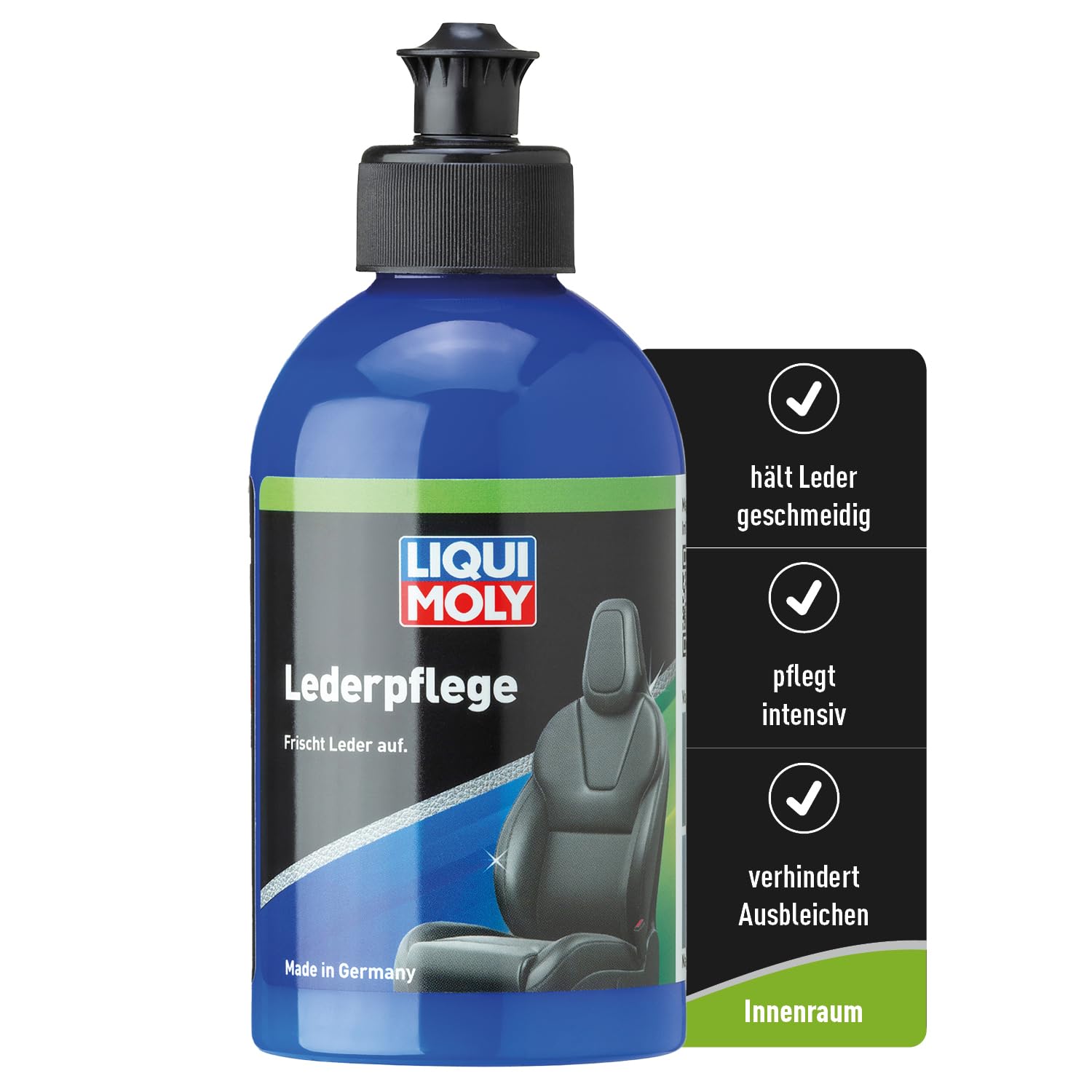 LIQUI MOLY Lederpflege, Art.-Nr. 1554 I 250ml Lederbalsam zur Reinigung & Aufbereitung von Echt- & Kunstleder I Glättendes Leder-Pflegemittel für längere Lebensdauer I Seidenmatter Glanz & Elastizität von Liqui Moly