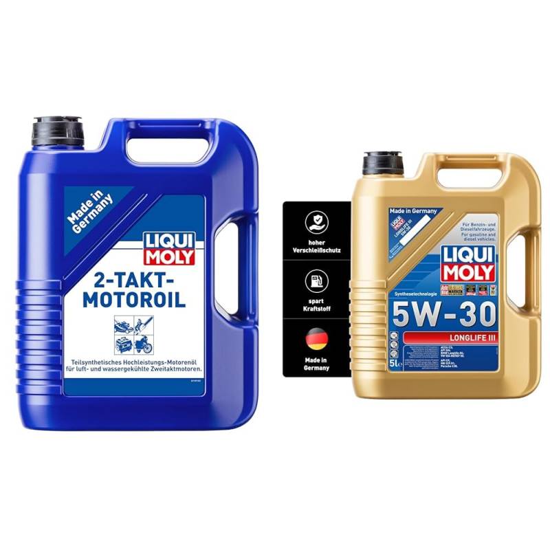 LIQUI MOLY 2-Takt-Motoroil | 5 L | 2-Takt-Öl | Art.-Nr.: 1189 & Longlife III 5W-30 | 5 L | Synthesetechnologie Motoröl | Art.-Nr.: 20647 von Liqui Moly