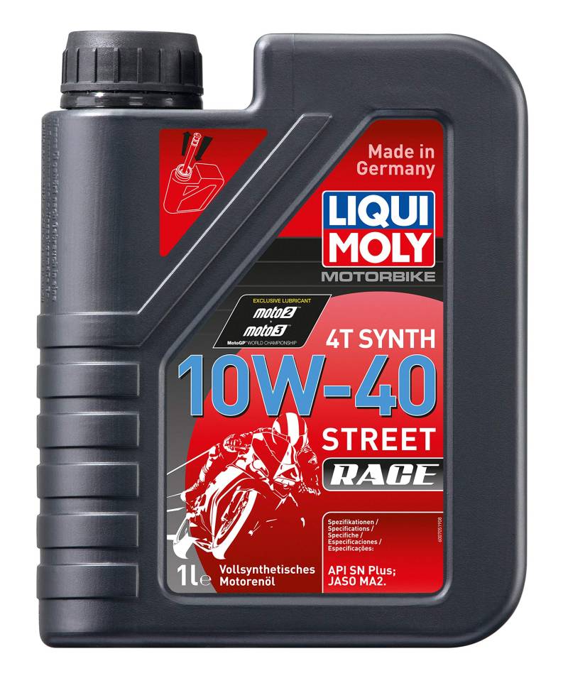 LIQUI MOLY Motorbike 4T Synth 10W-40 Street Race | 1 L | Motorrad 4-Takt-Öl | Art.-Nr.: 20753, farblos von Liqui Moly