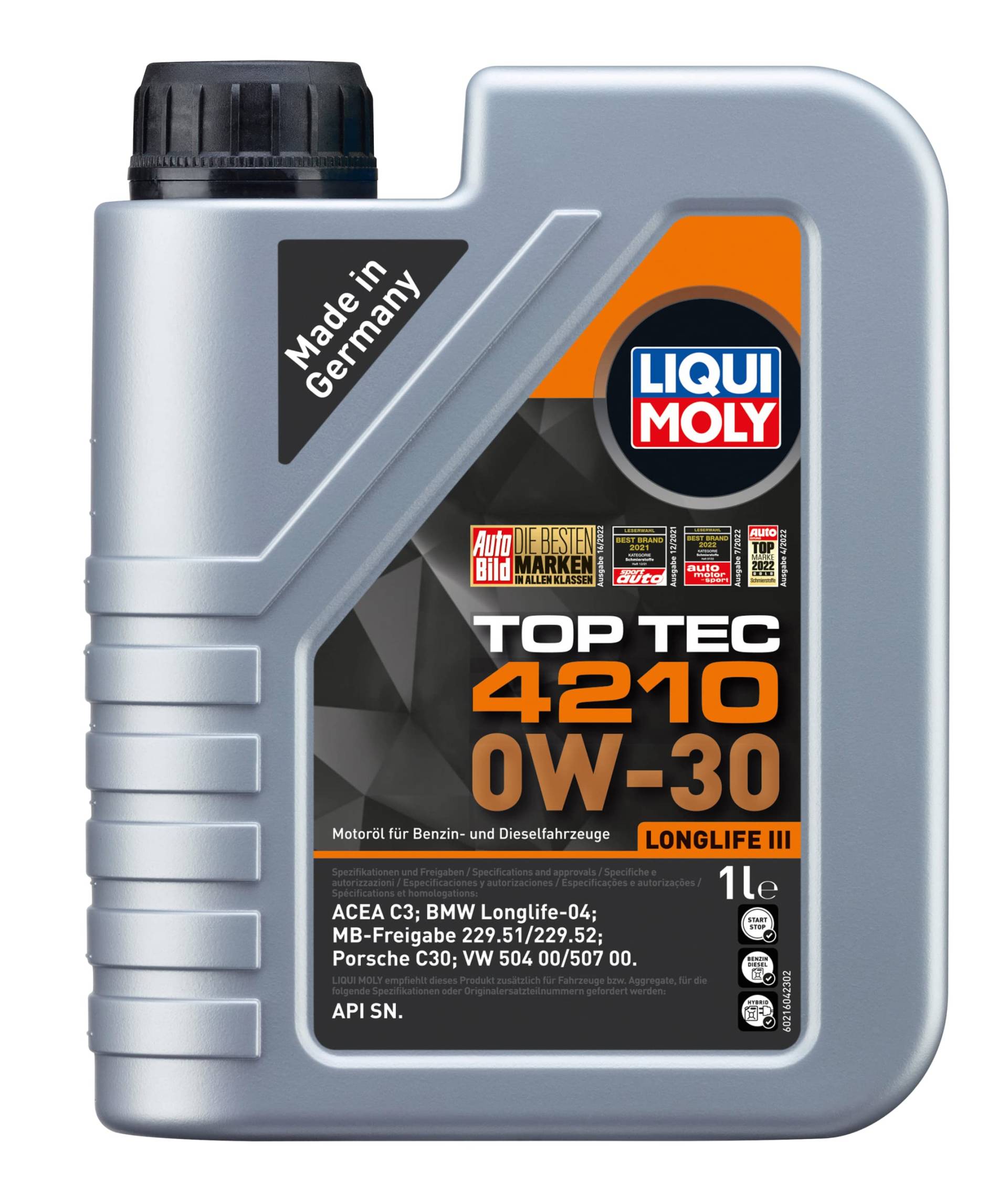 LIQUI MOLY Top Tec 4210 0W-30 | 1 L | Synthesetechnologie Motoröl | Art.-Nr.: 21604 von Liqui Moly