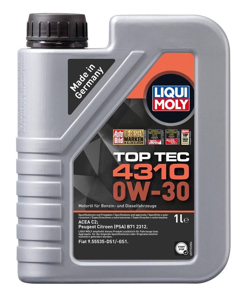 Liqui Moly Motoröl 0W-30 1L Top Tec 4310 Acea C2 Motorenöl Schmieröl von Liqui Moly