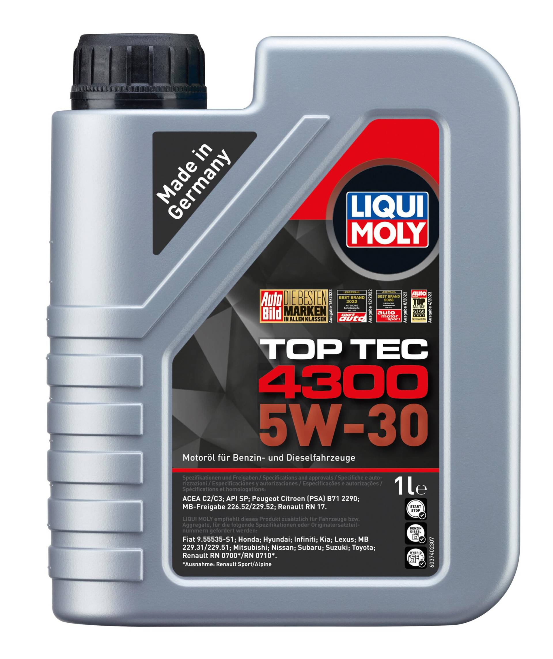 LIQUI MOLY Top Tec 4300 5W-30 | 1 L | Synthesetechnologie Motoröl | Art.-Nr.: 3740 von Liqui Moly