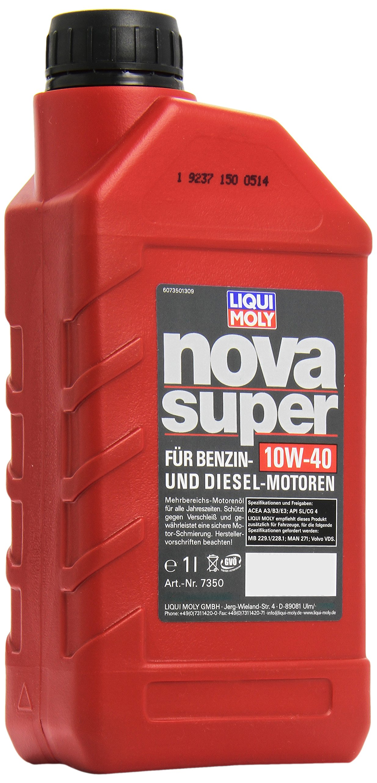 LIQUI MOLY Nova Super 10W-40 | 1 L | mineralisches Motoröl | Art.-Nr.: 7350, farblos von Liqui Moly