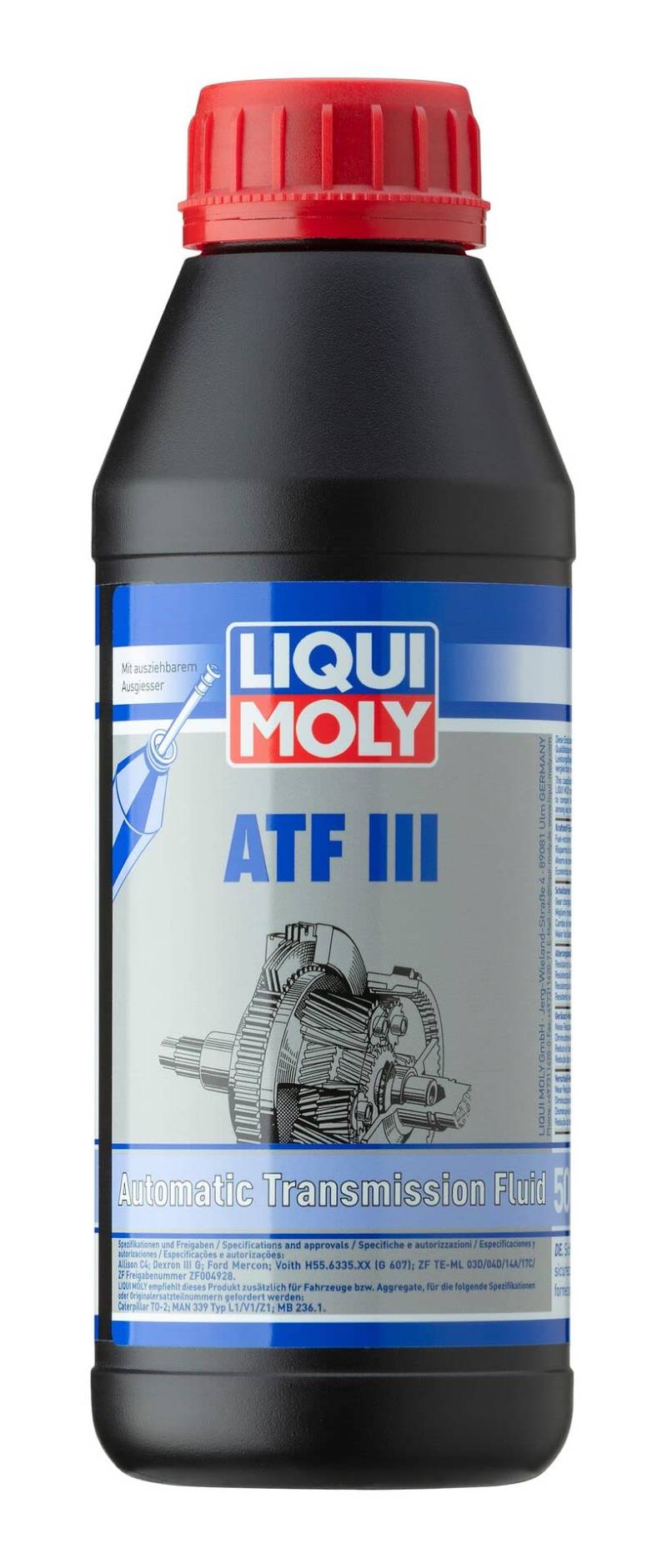 LIQUI MOLY ATF III | 500 ml | Getriebeöl | Hydrauliköl | Art.-Nr.: 1405, farblos von Liqui Moly