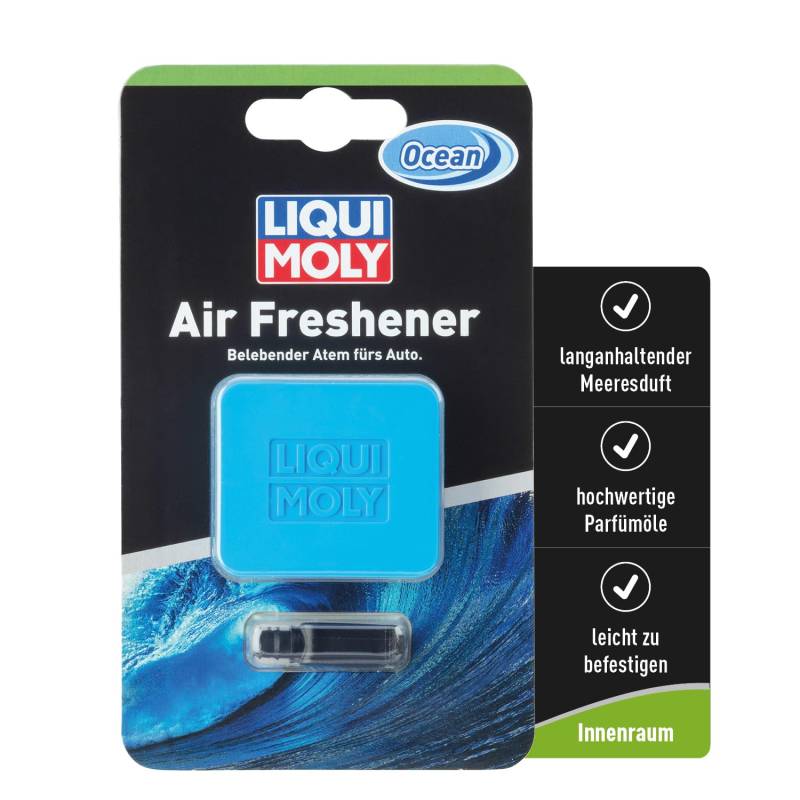 LIQUI MOLY Air Freshener Ocean, Art.-Nr. 21833 I 1x Auto Duft Innenraum zur Befestigung am Lüftungsgitter I Lufterfrischer Auto mit hochwertigen Parfümölen und langanhaltendendem Ocean-Duft von Liqui Moly