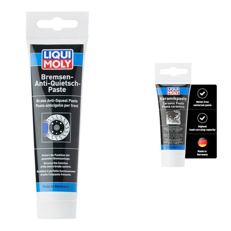 LIQUI MOLY Bremsen-Anti-Quietsch-Paste | 100 g | Paste | Art.-Nr.: 3077 & Keramikpaste | 50 g | Paste | Art.-Nr.: 3418 von Liqui Moly